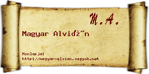Magyar Alvián névjegykártya